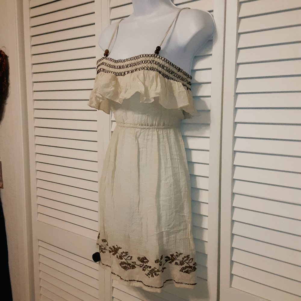 Blue Bird Boho Ruffly Spaghetti Strap Dress - Picture 2 of 10